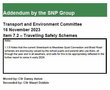 SpokesLothian's tweet photo. @LivingStreetsEd @SightScotland @SightScotVets @CyclingEdin @SpokesPorty @InfraSisters @EdinReporter @TheEdguardian @SW20Ed @CllrScottArthur @DAstonSNP @CllrChasBooth @euandavidson @TrafficLow @TransformScot @corstclimaction @harts_cyclery @johnrobson87 @hank_chief @GJMunro26 @CouncillorCowdy @BikeBusEdin @JarlathFlynn @SciennesPS @Algorhythmica1 @BikeBusCorstPS @NiallA_Ed @friendprestfld @DMainsPSA @TramstoNewhaven @EdinburghTrams @carltonreid @thecockburn @sto_paul @kevin_lang @KayleighFONeill @JimDensham @iaindocherty @Phil_Goodwin99 @StreetWurrier @keithirving1 @LStreetsScot #Edinwebcast
#TravellingSafelyπΆββοΈπ· π²
π€Report covers several items
Vote:
6 Lab/Con/Lib: approve #ComistonRoad+#Silverknowes changes (?? words added re revisingπ²route to roundabout)
3 SNP: want promised 2024 report to back Greenbank/Meadows
2 Green: keep Silverknowes closed https://t.co/pNXSbw5HSy