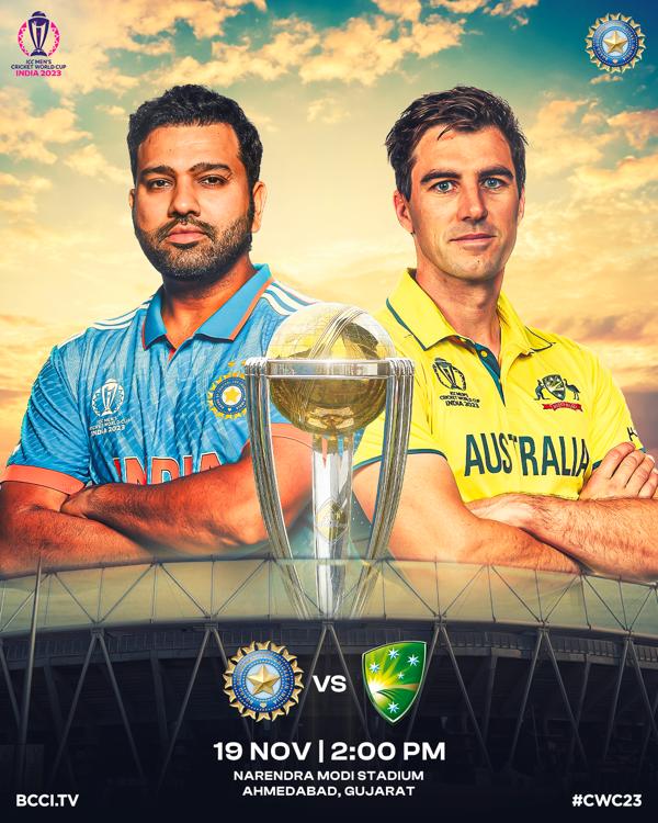 BCCI's tweet image. The #CWC23 Finalists are confirmed 🙌🏻
India 🆚 Australia
🏟️ Narendra Modi Stadium, Ahmedabad 👌🏻
#TeamIndia | #MenInBlue