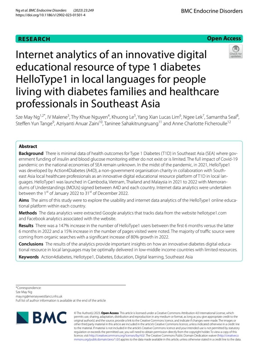 Prof May Ng OBE 吳 诗 梅 (@mayng888) on Twitter photo An <a href="/Action4Diabetes/">Action4Diabetes</a> initiative hellotype1.com
Implementing a digital educational platform for #t1 #diabetes in local languages improve outcomes, ensure accessibility & empowers diverse communities to understand & manage their diabetes effectively
doi.org/10.1186/s12902… An <a href="/Action4Diabetes/">Action4Diabetes</a> initiative hellotype1.com
Implementing a digital educational platform for #t1 #diabetes in local languages improve outcomes, ensure accessibility & empowers diverse communities to understand & manage their diabetes effectively
doi.org/10.1186/s12902…