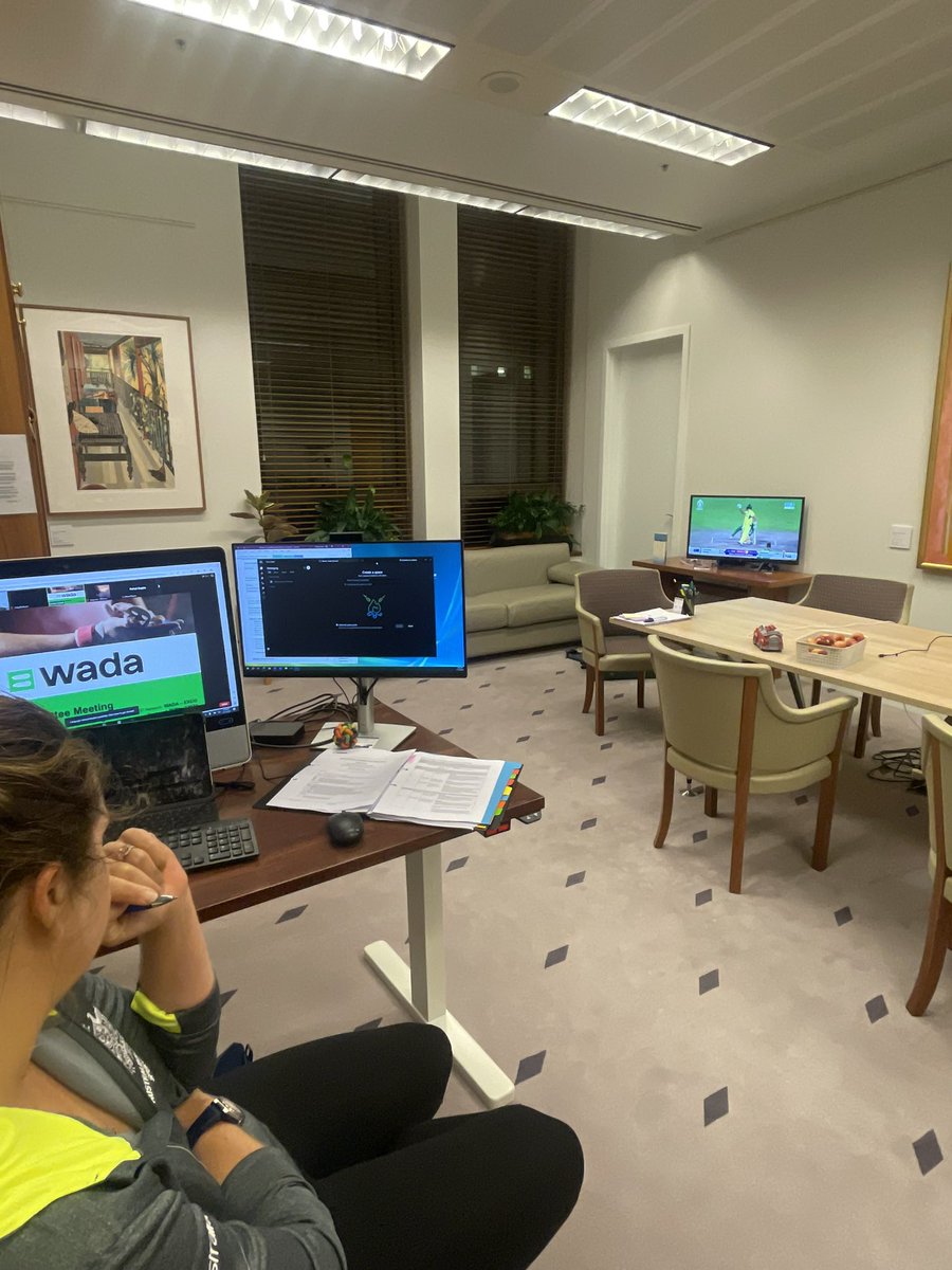 Anika Wells MP (@anikawells) on Twitter photo Hour 22 in a Thursday marathon of Parliament and WADA Ex Co…
and… a perfectly timed meeting break to see captain <a href="/patcummins30/">Pat Cummins</a> steer <a href="/CricketAus/">Cricket Australia</a> to a World Cup final! Hour 22 in a Thursday marathon of Parliament and WADA Ex Co…
and… a perfectly timed meeting break to see captain <a href="/patcummins30/">Pat Cummins</a> steer <a href="/CricketAus/">Cricket Australia</a> to a World Cup final!