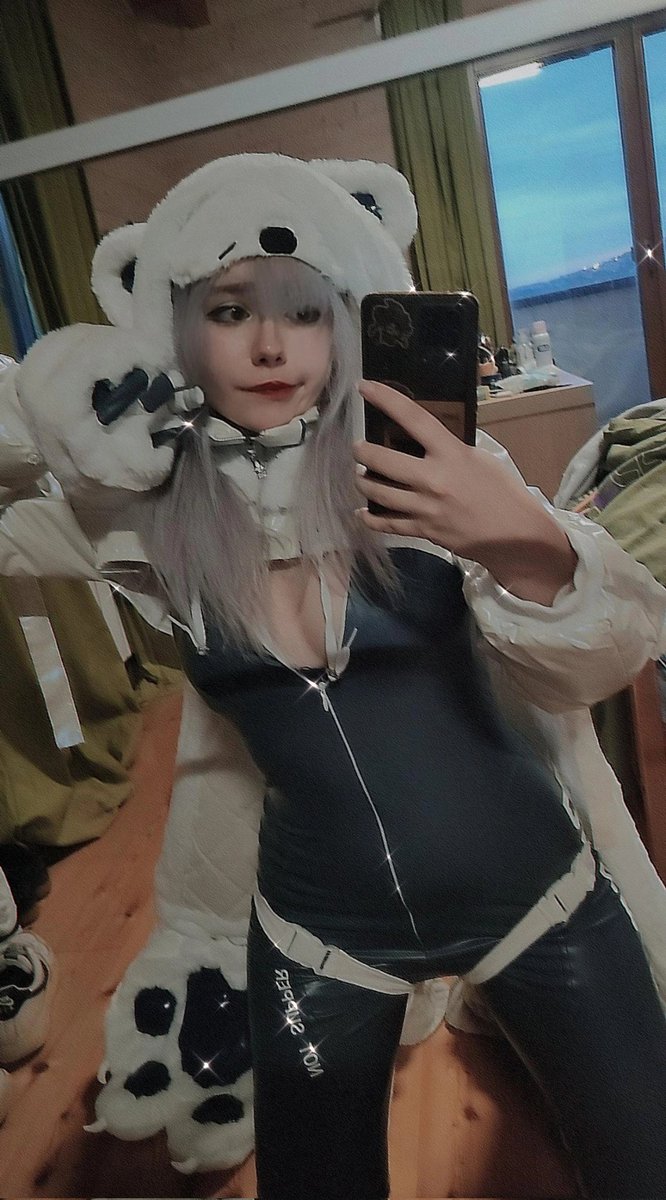 Neve from Goddess of Victory: Nikke is here 🐻‍❄️❄️❤️ She's so adorable,  thanks again @miccostumes for the sponsor! 🤍

{ #NIKKE  #newcosplay }