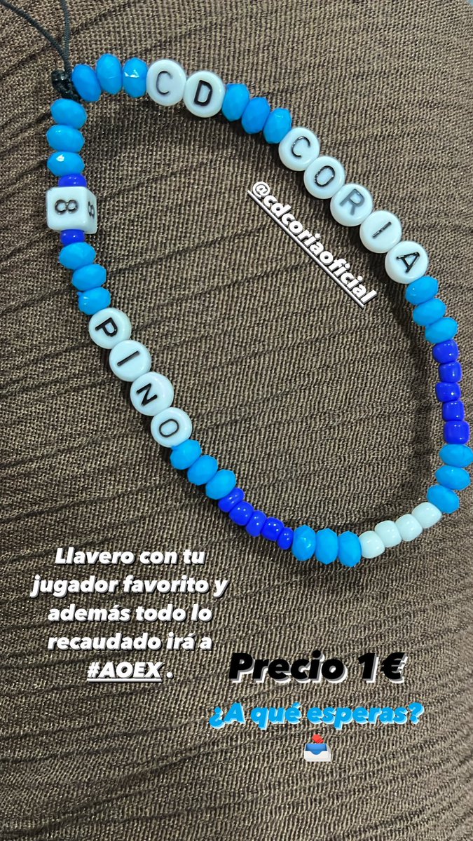 Todo lo recaudado irá íntegramente donado a #AOEX 
No te quedes sin el llavero de tu jugador favorito del <a href="/CDCORIA/">Club Deportivo Coria</a> 

Escríbeme para más información. 

💪🏼💙