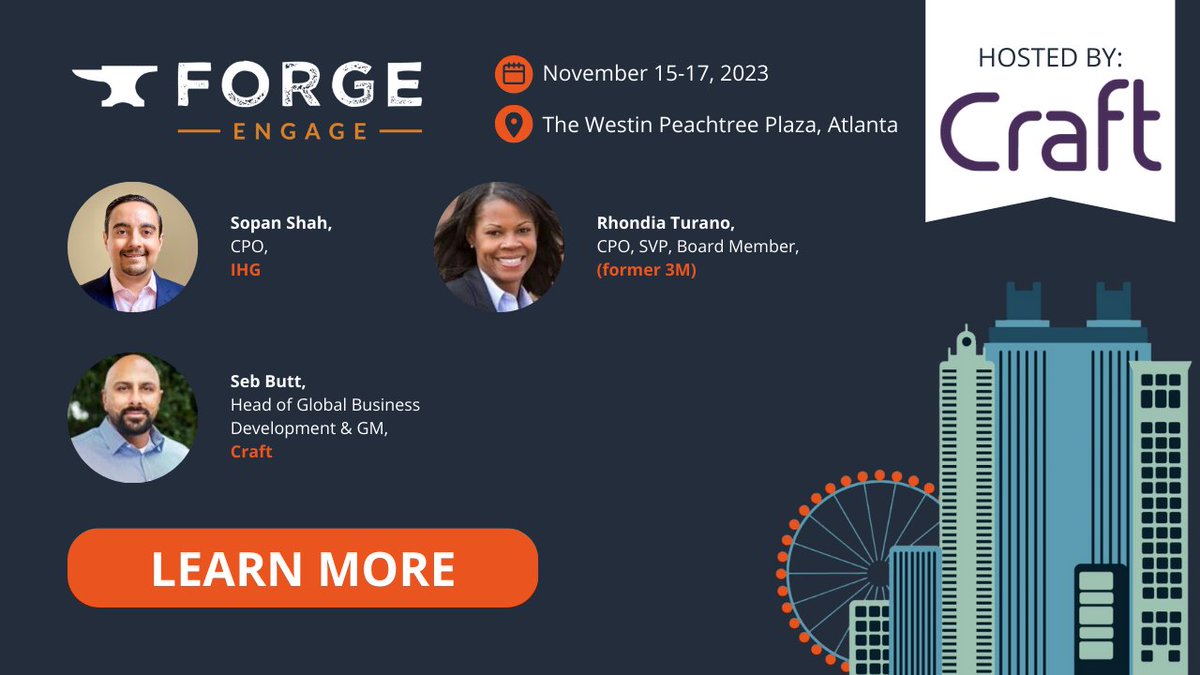 Do you want to supercharge your resilience & agility?

Join the conference plenary panel in 10 minutes to gauge how others are riding the current & future challenging business waves. 

Learn more:
hubs.li/Q028NPNd0

#ForgeEngage23 #ProcurementFoundry #MakingProcurementCool