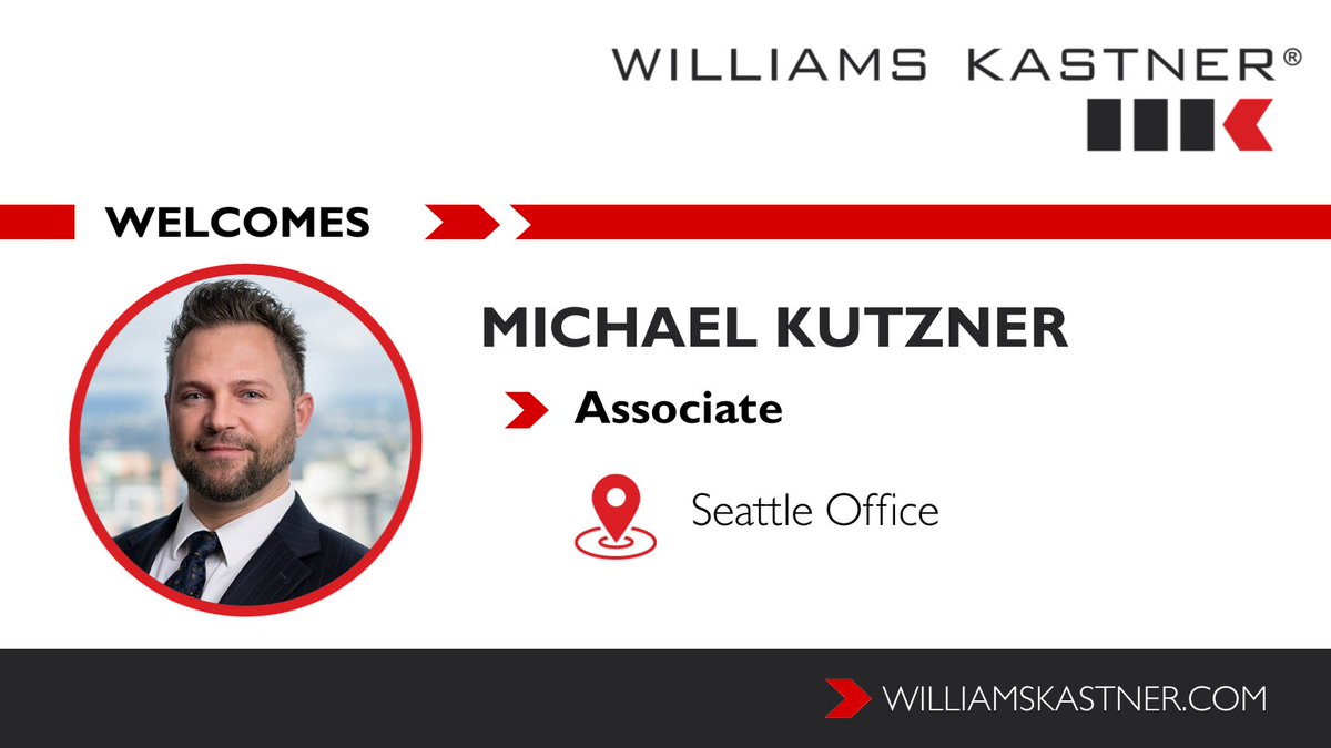 WilliamsKastner's tweet image. We are pleased to welcome Michael Kutzner to the firm's #Seattle office. Michael's practice focuses on #BusinessLitigation and complex #litigation management. Learn more about his work here: bit.ly/46dyUKW #lawyer