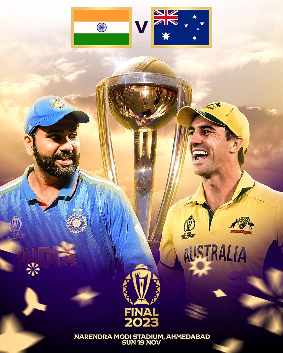 ICC's tweet image. And then there were two 🇮🇳 🇦🇺

Presenting the #CWC23 finalists 🤩