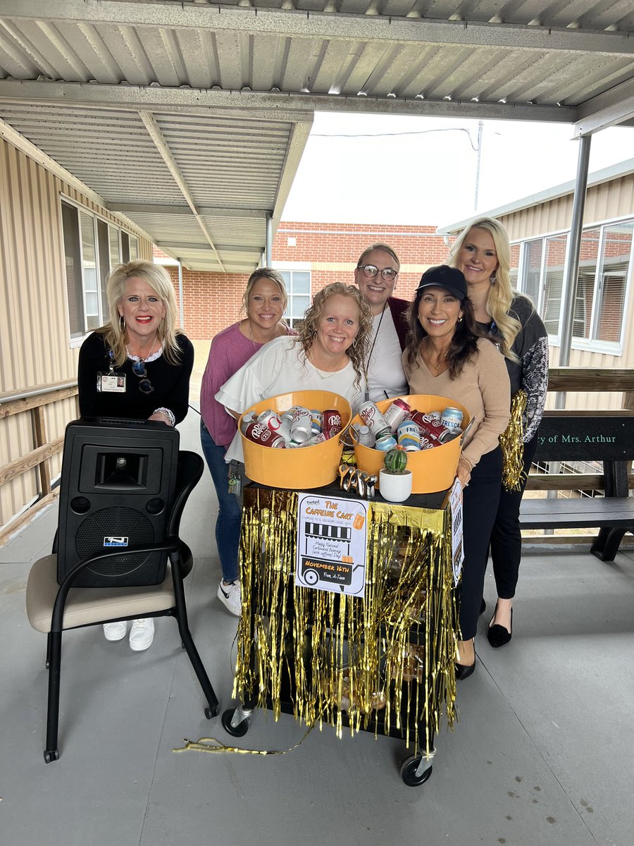 The Caffeine Cart has arrived! Thank you A-Team🎉 <a href="/WarnerCFISD/">Warner Elementary</a> #WarnerWolves