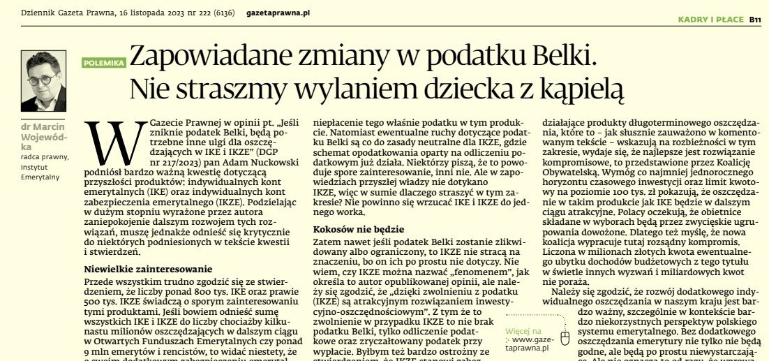 W dzisiejszej @DGPrawna mój tekst na temat zapowiedzianych w kampanii wyborczej możliwych zmian w tzw. Podatku Belki oraz konsekwencjach tego. praca.gazetaprawna.pl/artykuly/93516…