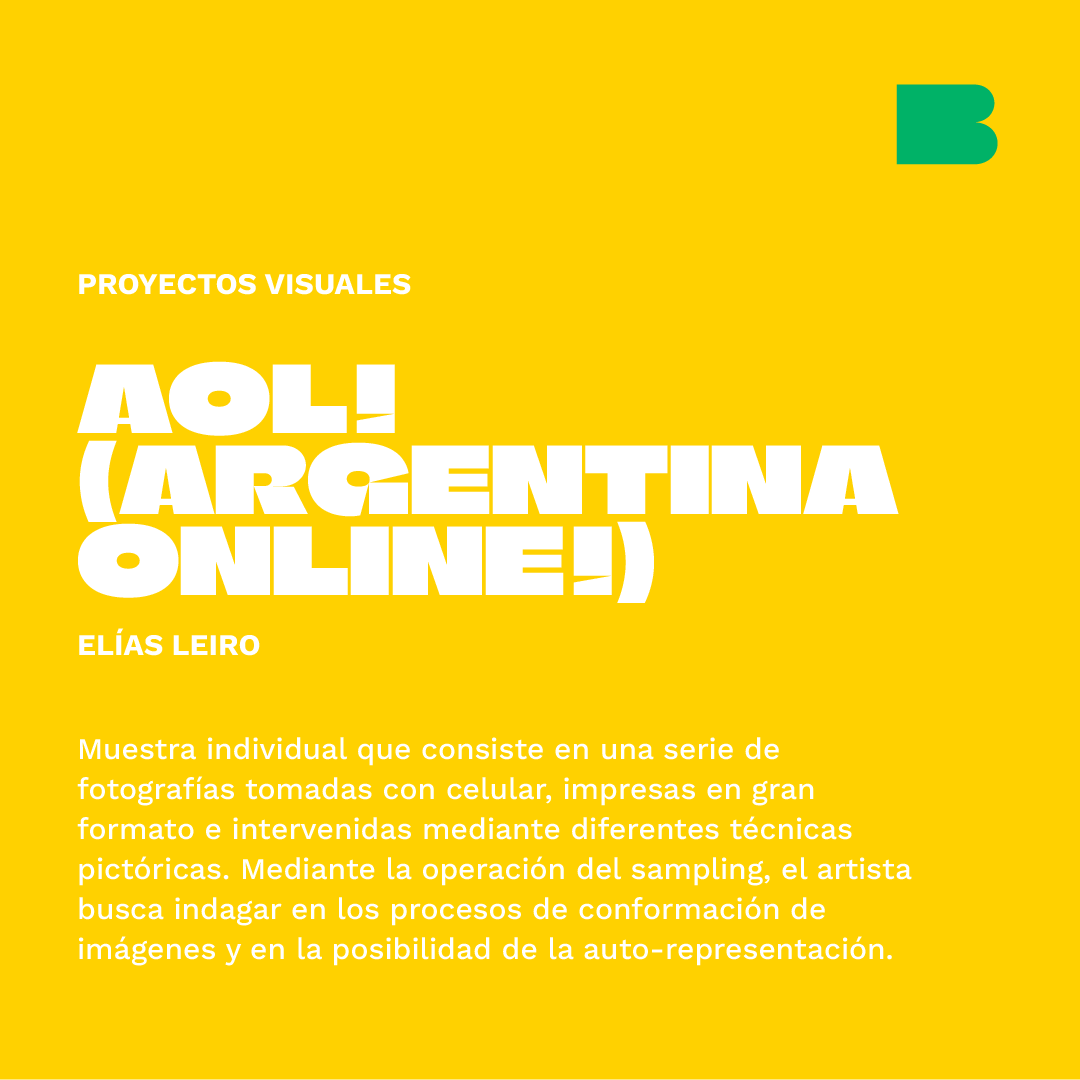 Estxs son lxs ganadores de las Convocatorias Especiales 💥

Elías Leiro (Bs. As. 1995) artista, licenciado en Historia del arte, investigador y curador independiente, es uno de lxs 7 ganadorxs de Proyectos Visuales con Aol! (Argentina Online!)

¡Felicitaciones! 🖌️ #LaBienal10Años