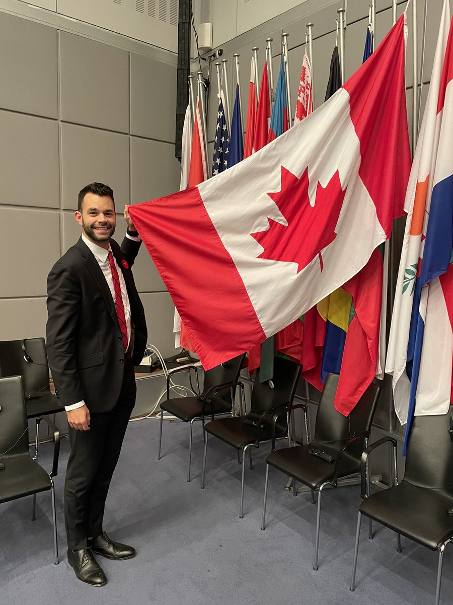 arty_david's tweet photo. First time in Vienna for @OSCE cyber/ICT security Informal Working Group. Shared 🇨🇦 national updates on our co-adoption of CBM 4 (Open, interoperable, secure, and reliable internet) with our 🇰🇿 partners and the progress we are making towards further implementation. https://t.co/MpMGZHsD2n