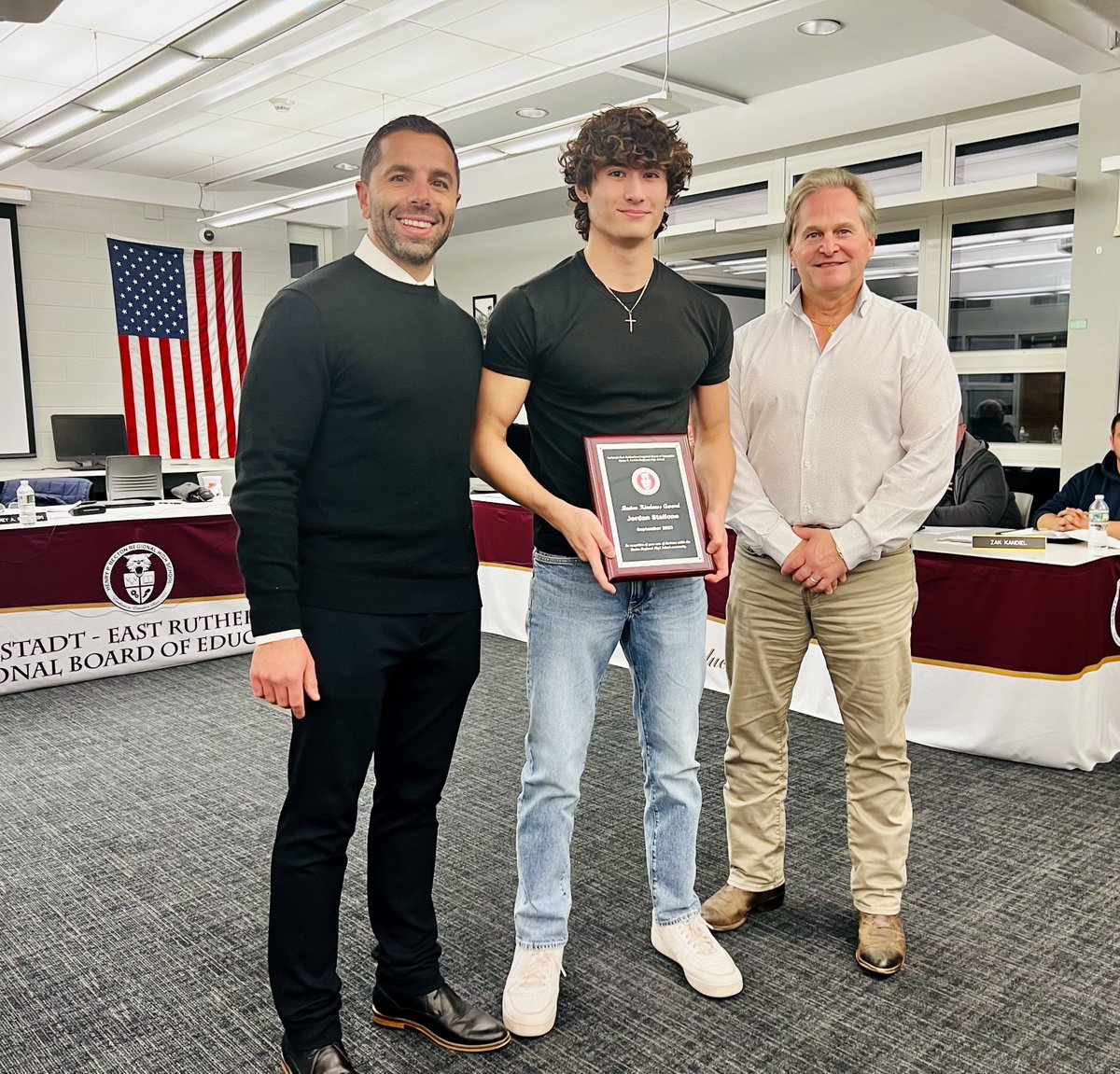 Jordan Stallone, #BectonsBest senior, receives #BectonKindness 🏅award for saving a young girl from drowning. A Champ on wrestling mat &amp; proof that heroes come from unexpected places. Jordan, our hero, embodies what it means to be courageous, selfless &amp; KIND! #WorldKindnessDay