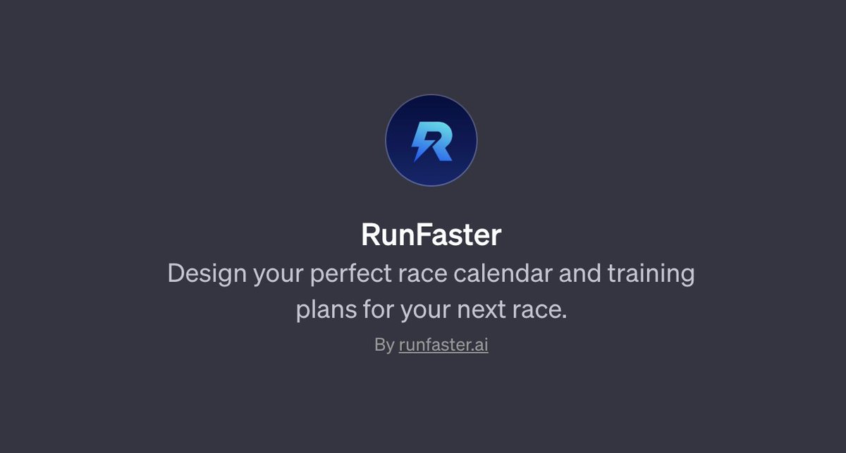runfasterceo's tweet photo. Introducing RunFaster GPT ⚡️

Create and adjust training plans and race calendars with immediate feedback.

Free version here: https://t.co/LPku6B6vur

Let me know what features are missing for you. Integrations soon 👀

#buildinpublic #running https://t.co/hUhbmNbFfX