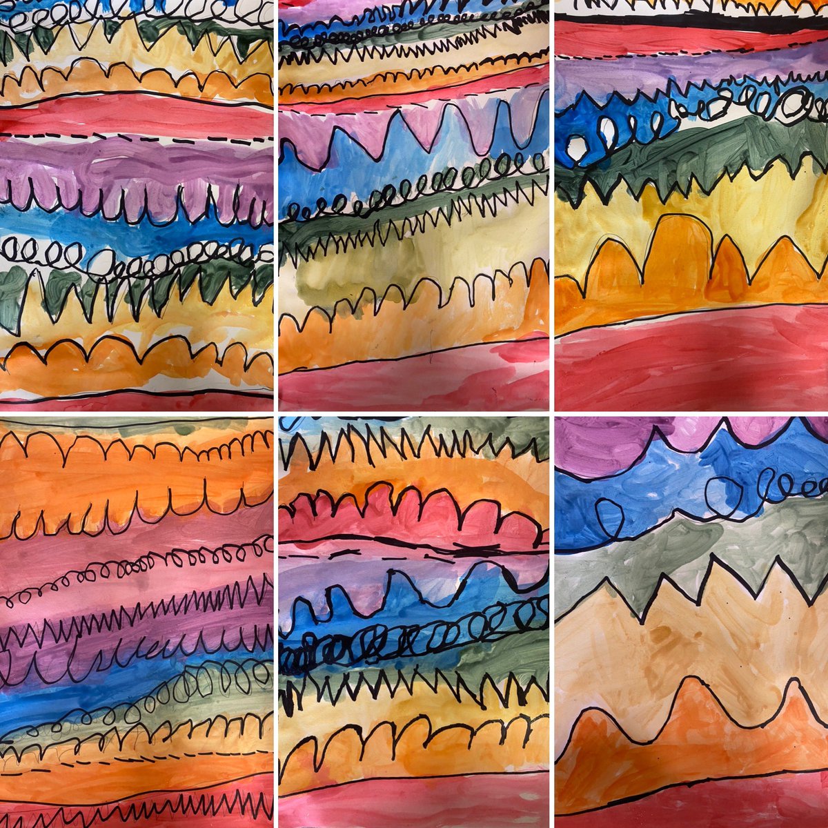 Line variety, tracing with BIG DEAL SHARPIES, and ROYGBIV with Kinders🌈 #sherwoodshines112 #112leads #d112teachers