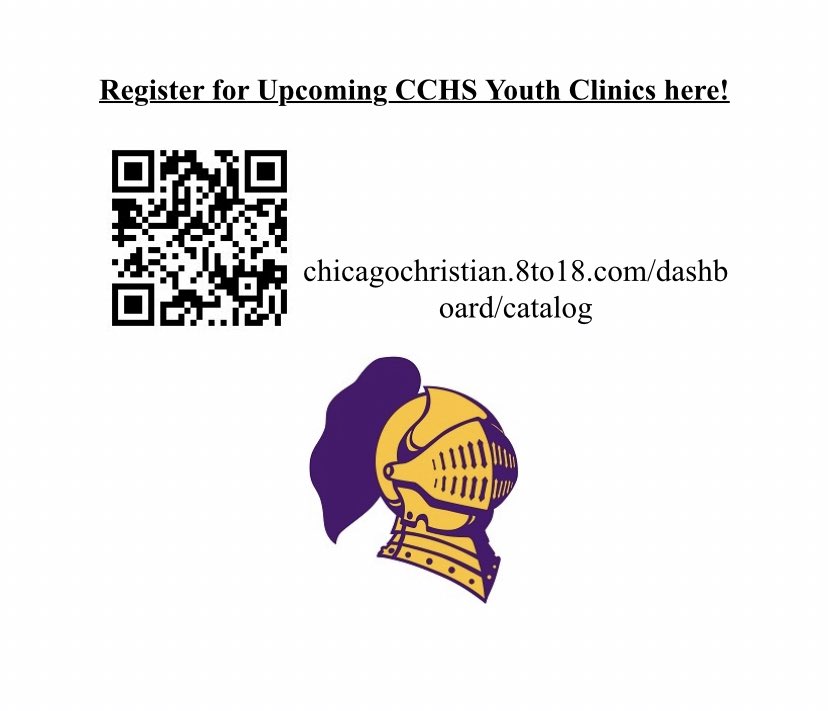 CCHSKnights_FB's tweet image. CCHS Football is hosting a FREE 🏈camp this Saturday 11/18 from 12:30-2pm @ the CCHS Stadium for current 5th-8th graders. This camp will be coached by the current CCHS coaching staff &amp;amp; varsity team members

Register via link OR use QR code

chicagochristian.8to18.com/dashboard/cata…
@CCHSKnights