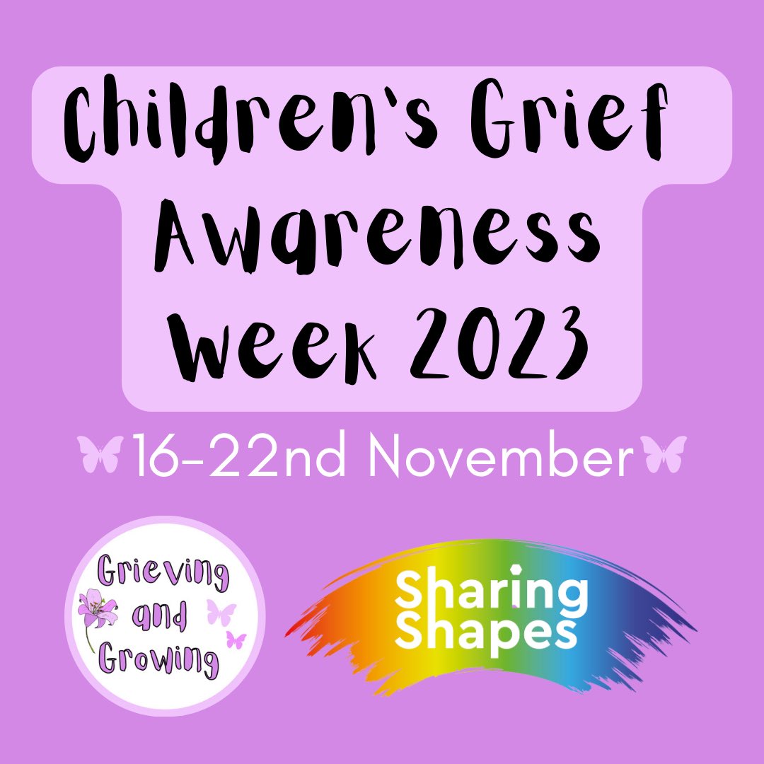 Today is the start of Children’s Grief Awareness week 2023! This marks a year since I started my campaign #GrievingAndGrowing This week I will be sharing content around what I’ve gotten up to over the past year and different resources. Stay tuned💜 #CGAW23 #OurShapeOfSupport