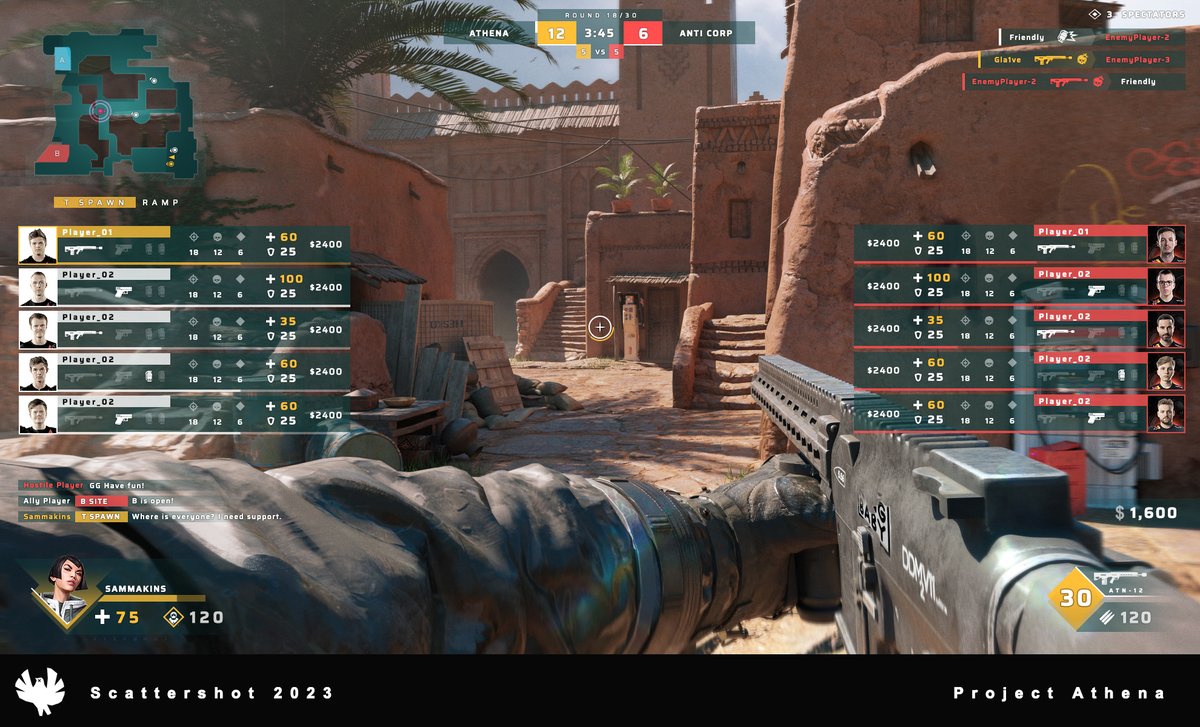 Some exploration work on the HUD for Scattershot Games' upcoming competitive shooter, Athena. <a href="/scattershotxyz/">Scattershot</a>  #gamedev #uiux #ui #scifi #FPS #gameui #uidesign