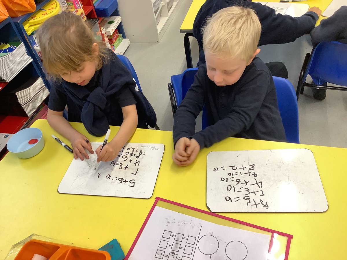 This week in maths we have been using counters and part whole models to write fact families and subtraction number sentences #mathsmastery