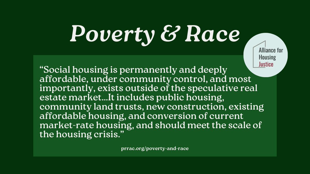 In the newest #PovertyandRace, @aforhj provides eight essential and specific tenants in answering the question: “what is social housing?” Read more about why each is indispensable from their definition of this growing #fairhousing movement: bit.ly/49rNCki