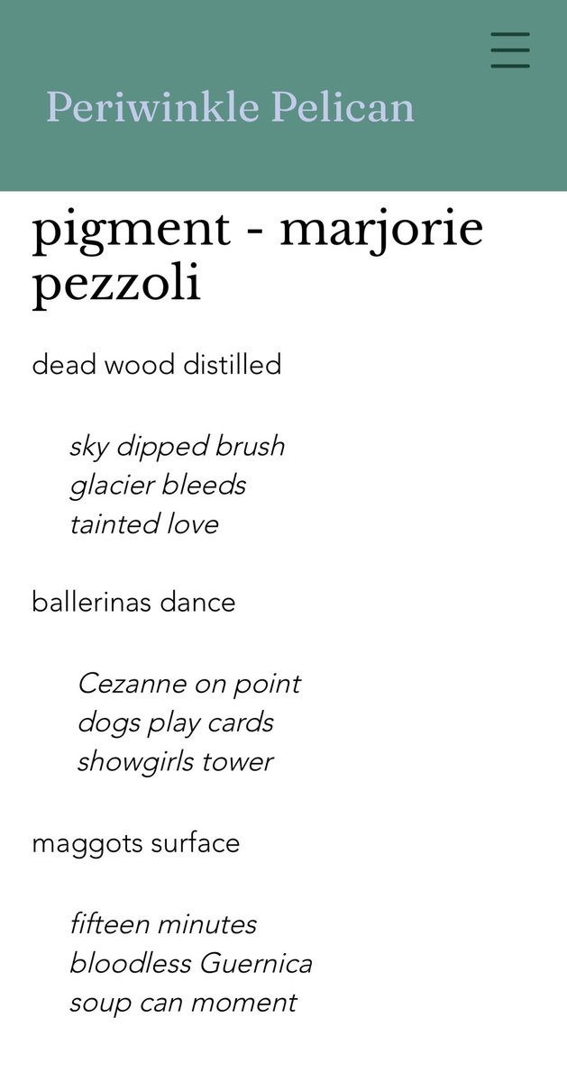 pezzoliart's tweet photo. Thank to Icarus, editor of @peripelicanlit - more than honored to have my #splitsequence included in this stellar publication.
Fun to weave art, geology & past medical practices together 😊✍️ https://t.co/BGW23AMD22