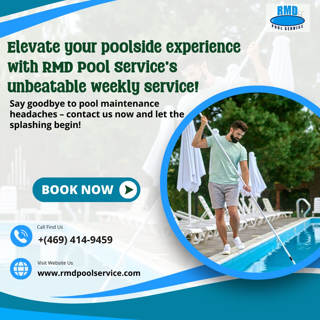 RMDPoolService's tweet photo. Elevate your poolside experience with RMD Pool Service's unbeatable weekly service! 🌊💙 Say goodbye to pool maintenance headaches – contact us now and let the splashing begin!
**
🌍https://t.co/FouUDoZkUU
📞(469) 414-9459
#PoolExperts #PoolServices #PoolMaintenance https://t.co/uni8s3Zg5A