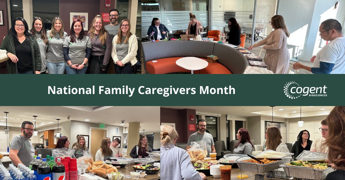 To recognize #NationalFamilyCaregiversMonth and those who support loved ones living with cancer including #GIST, Cogent joined @AmericanCancer @BostonHopeLodge to serve dinner & assemble 96 care packages for residents & caregivers, we were humbled by their resilience & strength.