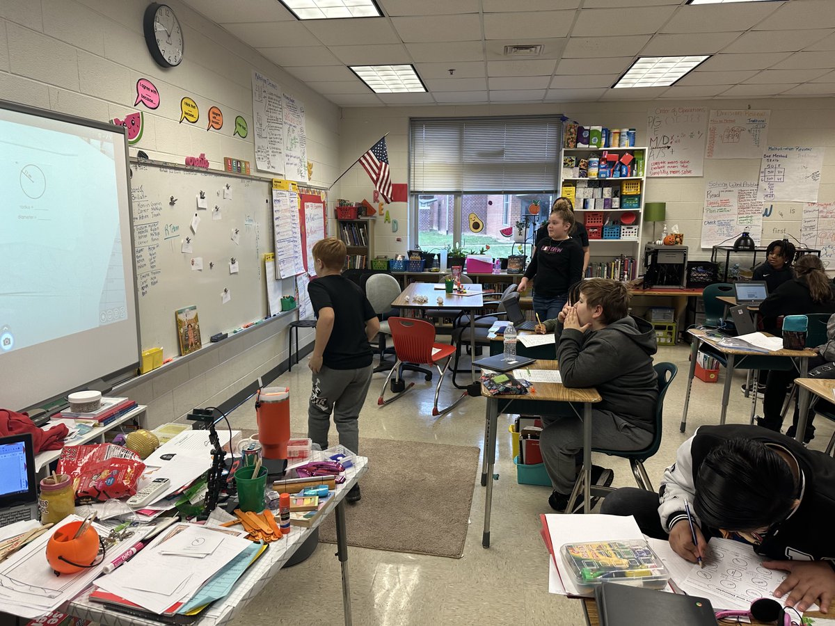 CedarForestES's tweet photo. Teamwork makes the dream work. Fifth grade students solved math problems independently then relied on teammates to compete to find the correct answer in a tight game of “Trashketball”! https://t.co/DCMT8erss2