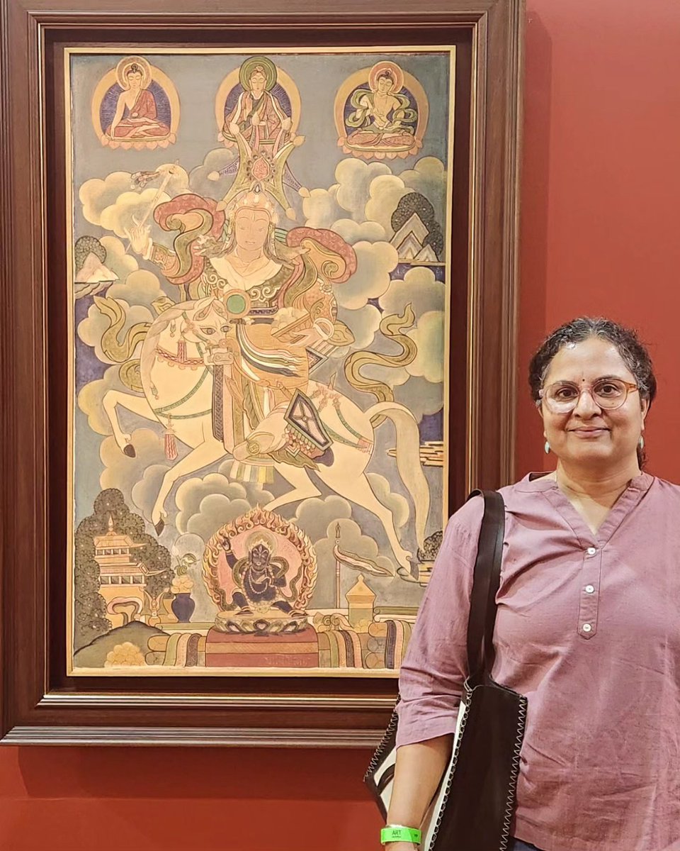 Fortunate to attend today's opening at <a href="/ArtMumbai/">Mumbai Art</a> 
A beautiful work by J Swaminathan, simply loved the colours and a thangka style work by Jamini Roy. Absolute delight! What a day! 
(Both works with
<a href="/DAGworld/">DAG</a> )