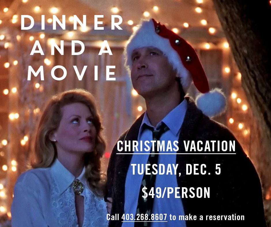 SelkirkGrille's tweet photo. Introducing, Dinner and a Movie (Holiday Edition)🎬🎄
The holiday season is near and we’re showing classic Christmas films starting with Die Hard on Nov. 21, followed up by Christmas Vacation on Dec. 5 and White Christmas on Dec. 19!
Visit https://t.co/UpeeJ4ZIaI
#theselkirkyyc https://t.co/c1tE1jKO9j