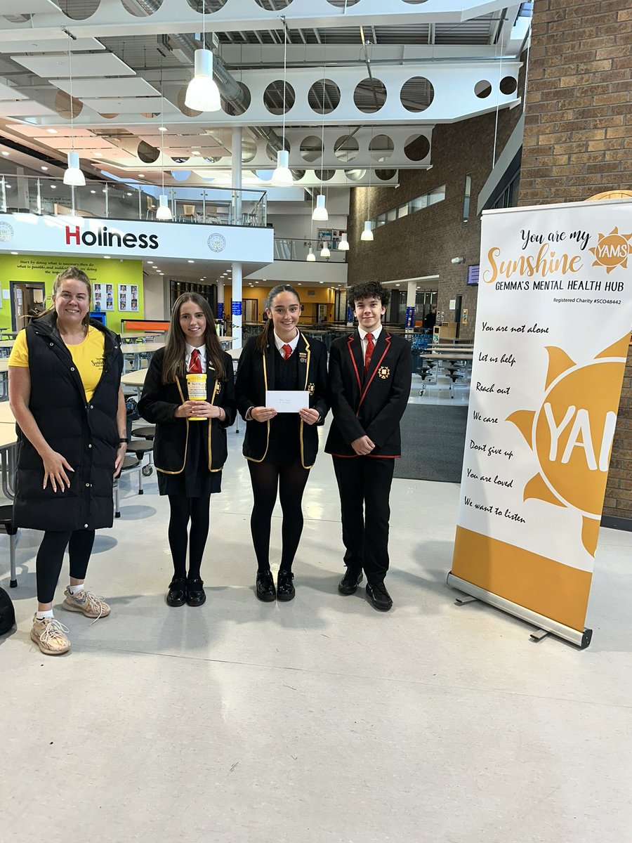 <a href="/stambrosehigh/">St Ambrose High</a> were absolutely delighted to hand over the money made at Strictly St Ambrose (£850), to such a worthwhile cause! ❤️ <a href="/YAMSCharity/">YAMSCharity</a>