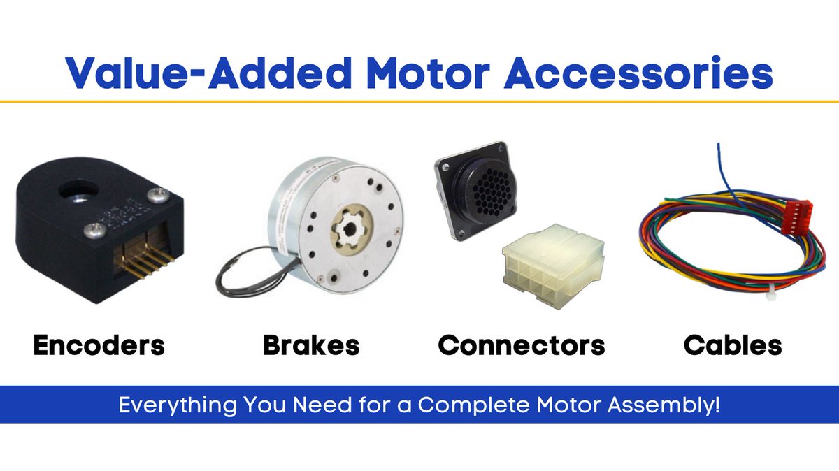 Anaheim Automation's Encoders, Brakes, Cables, and Connectors are ideal for completing your motor assembly and increasing system performance. anaheimautomation.com/value-added-se… #Automation #MotionControl #CustomEngineering #ValueAddedServices