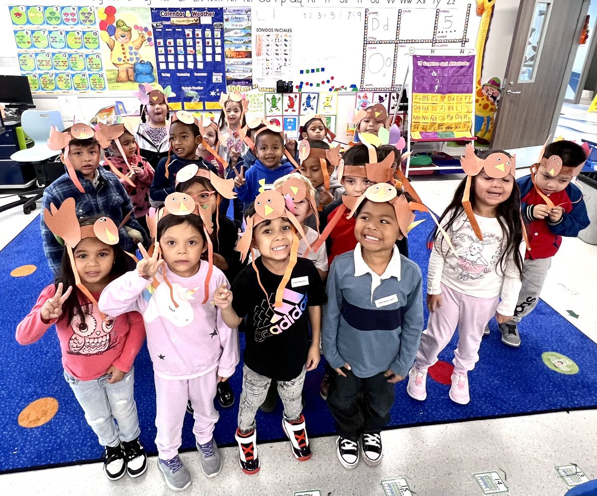 All my little turkeys are ready for our Thanksgiving feast 💜🧡💜 @HumbleISD_LLE @HumbleISD_PREK @HumbleISD