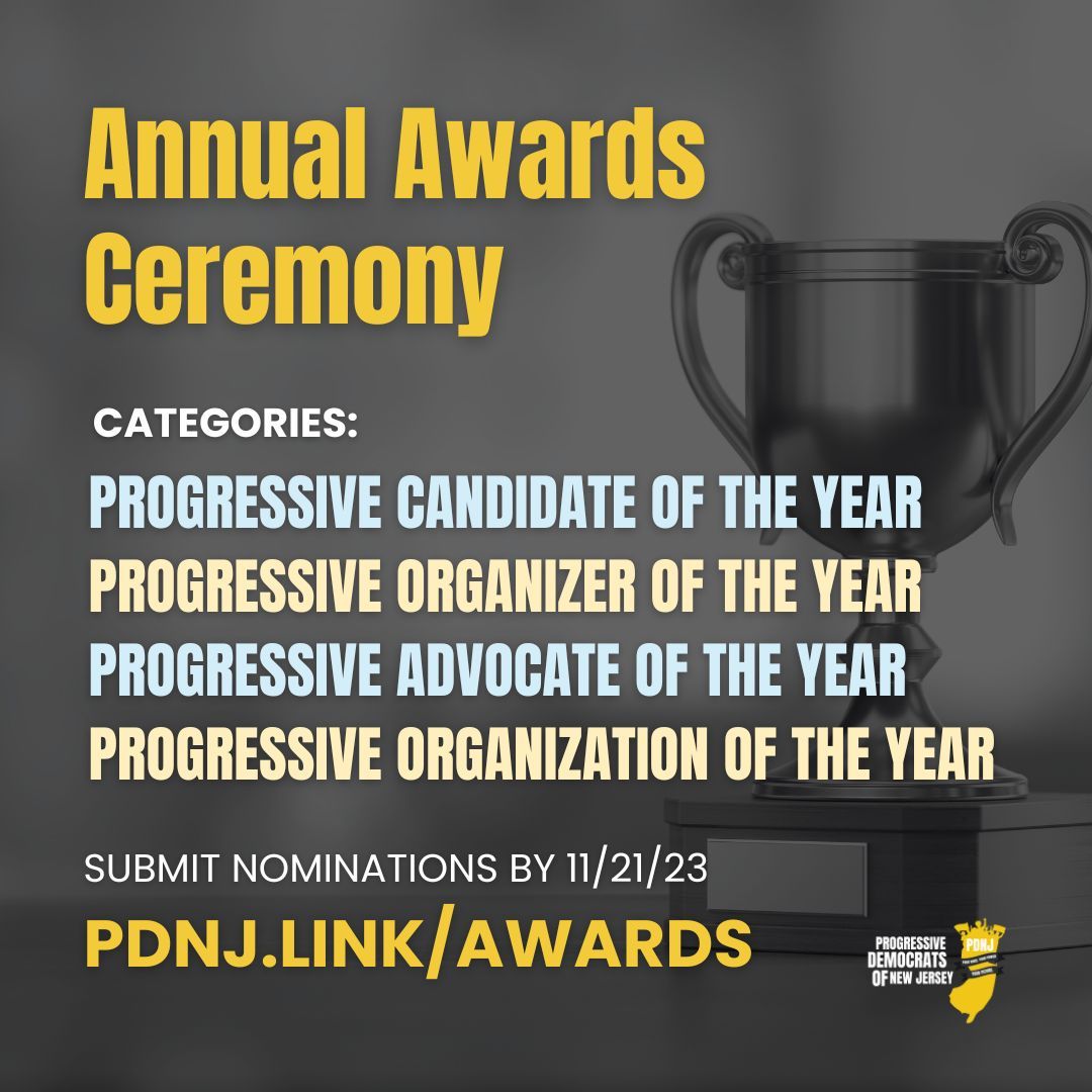 There's LESS THAN 1 WEEK LEFT to submit your nominations for our annual awards ceremony! 

Help PDNJ recognize and award some of the amazing progressives in the Garden State 🏆 

Submit your nominations by 11/21: pdnj.link/awards
