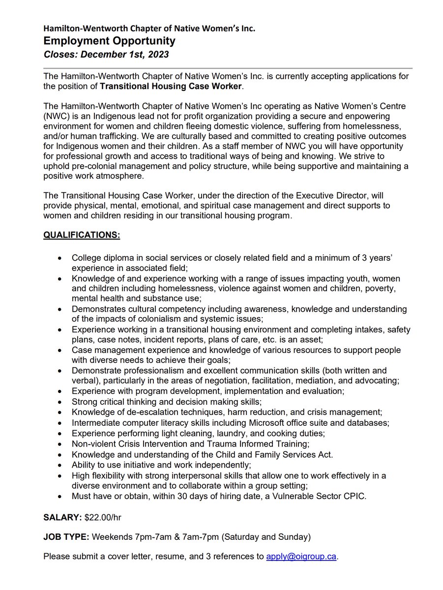 We're Hiring!!
If you are in the social service field and are looking for an exciting opportunity, please send your resume and cover letter to apply@oigroup.ca