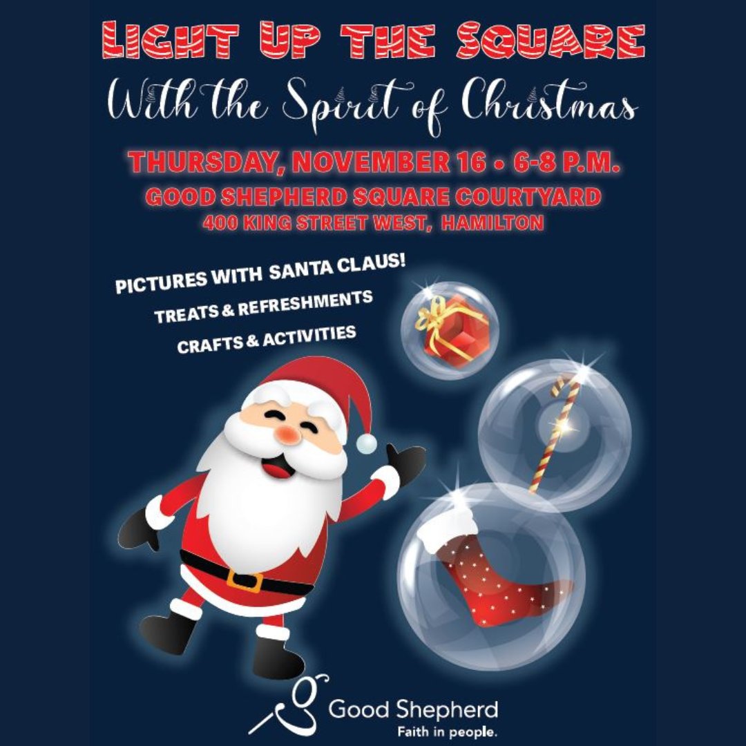 Join us tonight! Activities for all ages from 6-8 P.M. at Good Shepherd Square (400 King Street West, Hamilton).