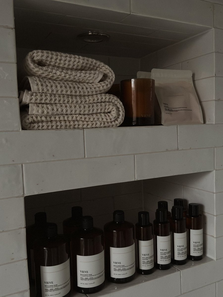 POV: You take a sneak peek into our bathroom cupboards. Shop Bathleisure™ now via the link in bio. #VIEVE