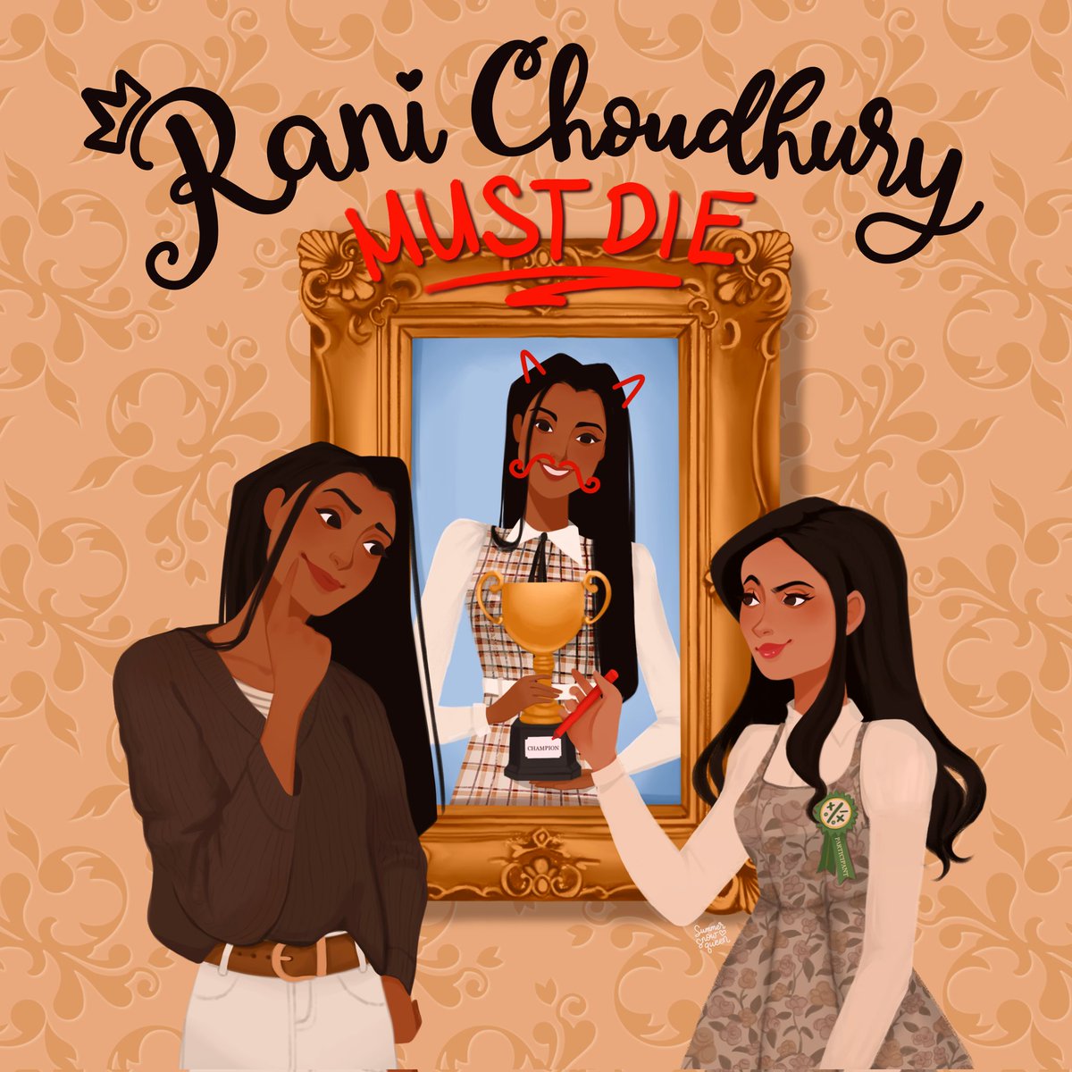 Ready to learn more about my next sapphic YA novel, RANI CHOUDHURY MUST DIE? 👀

Meet Meghna (right) and Rani (middle and left) ex best friends turned academic rivals turned...partners in STEM? 

Add to GR: bit.ly/Rani-GR
Illustration: <a href="/summersnowqueen/">jewel 👑</a> (not cover)!