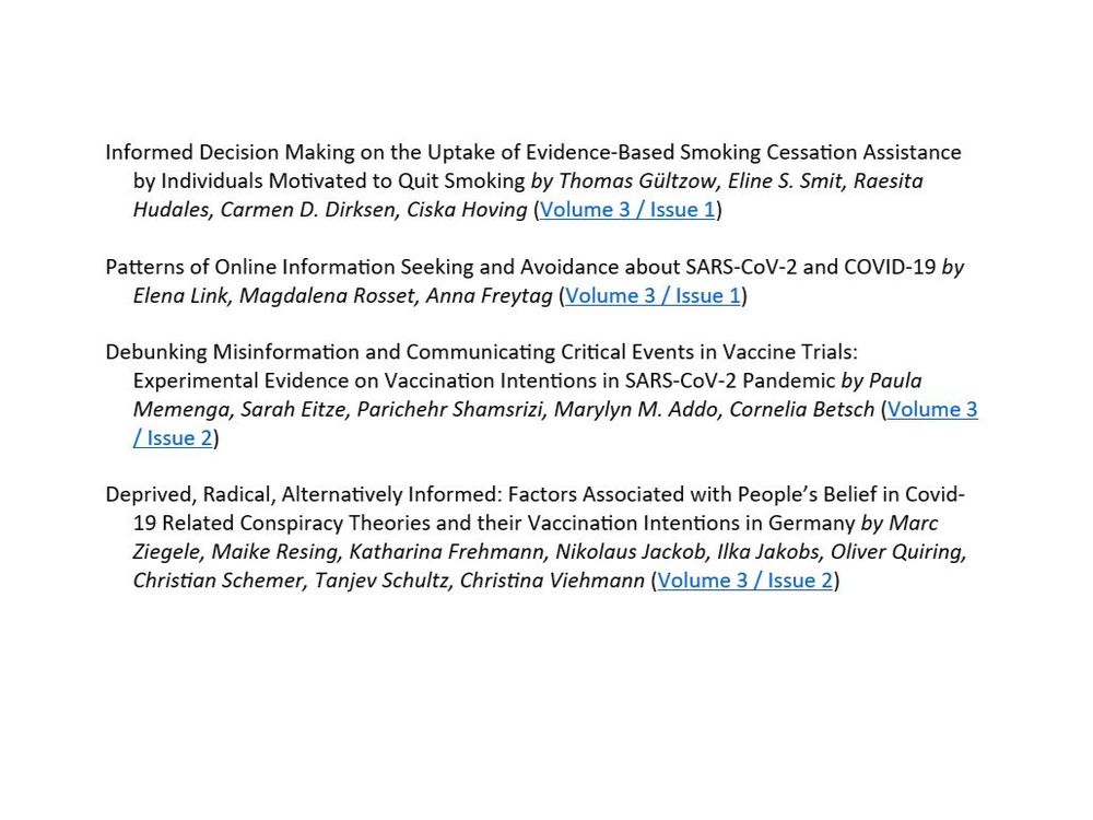 Thomas Friemel (@th_friemel) on Twitter photo Curious who will win the first ECREA Health Com Article of the Year Award? Nominated are
<a href="/ThomasGultzow/">Thomas Gültzow (he/him) 🏳️🌈</a> et al.
@ElenaLink11 et al.
Paula Memenga et al.
<a href="/ziegelem/">Marc Ziegele</a> et al.
Winner to be announced at tonights #ECHC dinner in Klagenfurt <a href="/ejhc_journal/">EJHC</a> <a href="/dgpuk_healthcom/">DGPuK Fachgruppe Gesundheitskommunikation</a> <a href="/HealthComEurope/">Health Communication Thematic Section ECREA</a> Curious who will win the first ECREA Health Com Article of the Year Award? Nominated are
<a href="/ThomasGultzow/">Thomas Gültzow (he/him) 🏳️🌈</a> et al.
@ElenaLink11 et al.
Paula Memenga et al.
<a href="/ziegelem/">Marc Ziegele</a> et al.
Winner to be announced at tonights #ECHC dinner in Klagenfurt <a href="/ejhc_journal/">EJHC</a> <a href="/dgpuk_healthcom/">DGPuK Fachgruppe Gesundheitskommunikation</a> <a href="/HealthComEurope/">Health Communication Thematic Section ECREA</a>