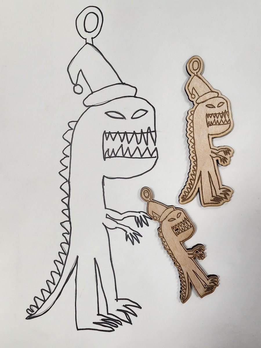 This is what happens when you combine festive celebration with 2024 year of the dragon! #art and #technology are creating 3d versions of our student's imaginative drawing.<a href="/CISHK/">CIS 漢基國際學校</a> #artedu  #thinking #creativecycle #Designcycle #tech #lasercutter #IT #innovation <a href="/desertclimber/">Dalton Flanagan(he/him)</a>