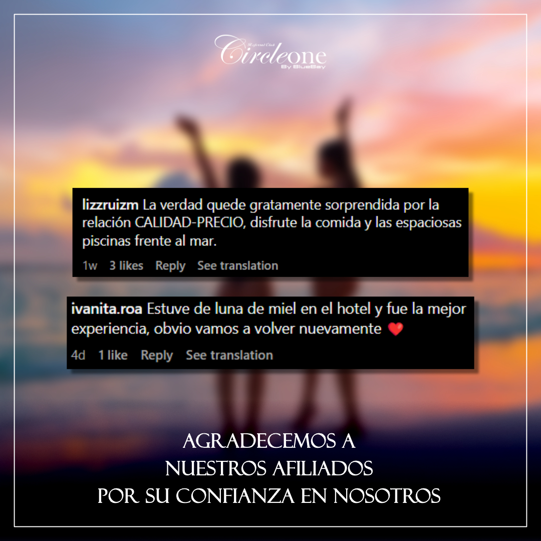 CircleOne_Club's tweet photo. 🌟 ¡Gracias por compartir sus experiencias en Bluebay! Cada reseña es una historia de momentos inolvidables y nos llena de alegría saber que hemos sido parte de ellos. #GraciasPorSuReseña #bluebay #Memorias 🏖️✨ https://t.co/KIi64ApzWp