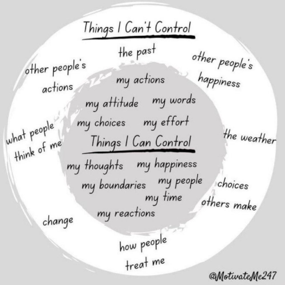 Motivateme247's tweet photo. Reminder to focus on what you can control and let go of the rest. https://t.co/zFjF9oM14x