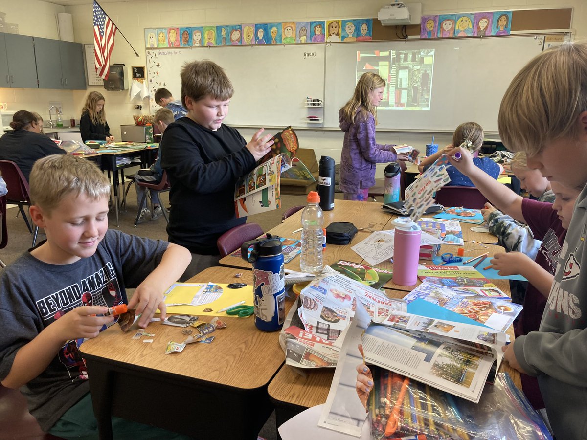 tierneyrowe's tweet photo. Emulating collage artist, Romare Bearden, today! Voice and choice is present in every kids’ collage #WEatMV #fourthgraderocks #creatingacultureforlearning https://t.co/9DlXqoq7Zh