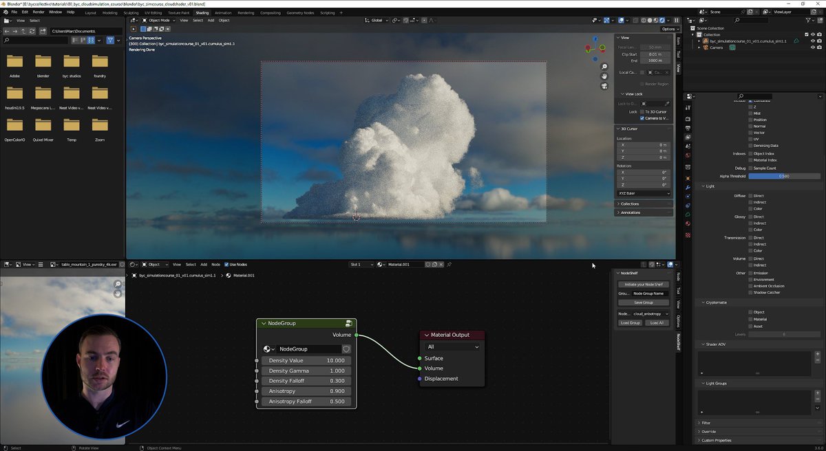 Gm ☁️✨

I just released a cloud vdb asset pack!

Filled with 82 high resolution Cumulus Congestus style cloud formations.

I’ve also included the Blender Shading Tutorial from my Simulation Course so you can get these clouds to look amazing.

Link below!
