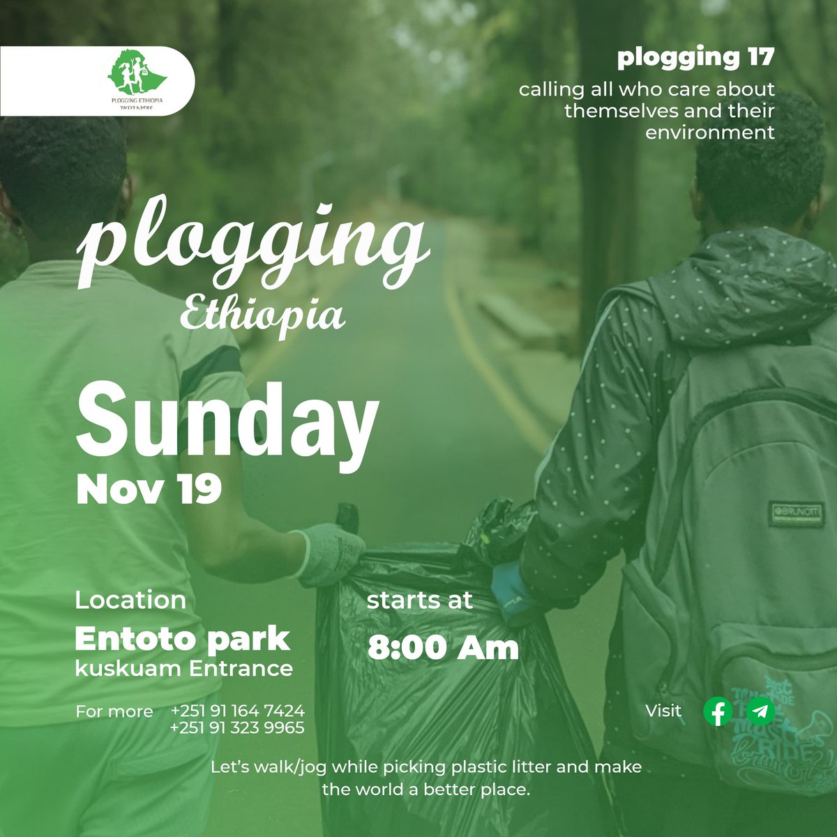 Join us for a fun and rewarding activity that combines exercise with environmental stewardship: #plogging!

👇

 g.co/kgs/AgAEFi

#ንብትውልድ ❤️