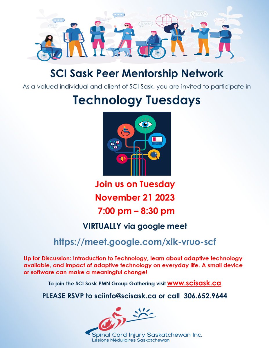 Join Us November 21 2023, As we learn about adaptive technology available and the impact a small device can have on everyday life. 
Link &gt; meet.google.com/xik-vruo-scf