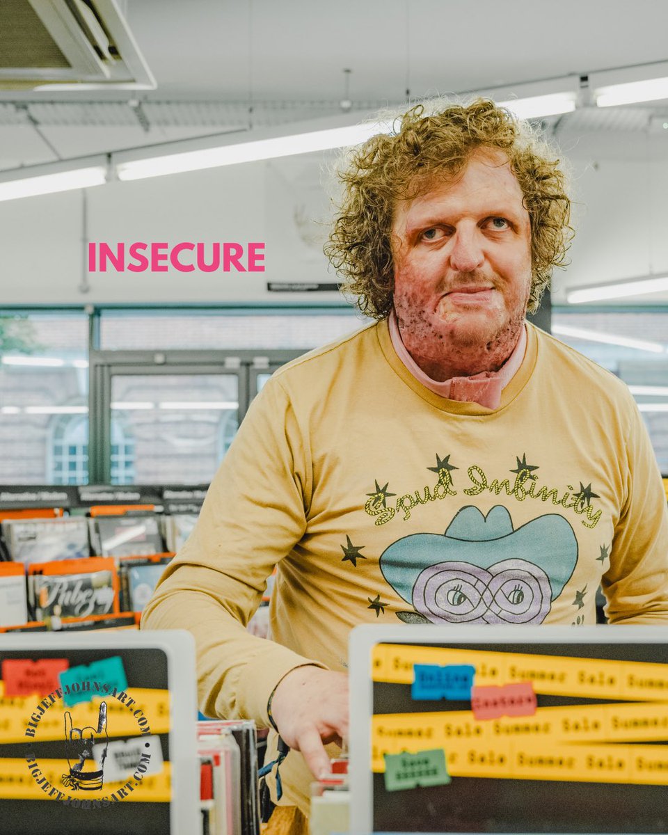 BigJeffJohnsArt's tweet photo. “We all feel insecure at times in our lives and I started to think about how sharing this thought during the pandemic may somehow offer comfort to others.”

Big Jeff’s self portrait ‘INSECURE’ is part of his ‘STARE’ collection, exhibiting at @bristol_beacon in December. 

#BJJA https://t.co/Onci23b8ED