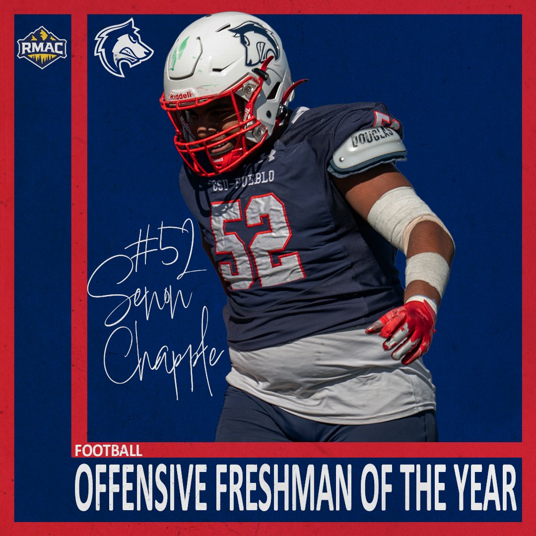 CSU Pueblo's Senon Chapple is the RMAC Offensive Freshman of the Year after leading the ThunderWolves' offensive line in his debut season. He worked in the trenches for the Pack and helps his team average 4⃣2⃣ points per game on the year.

#BackThePack | #EverythingElevated