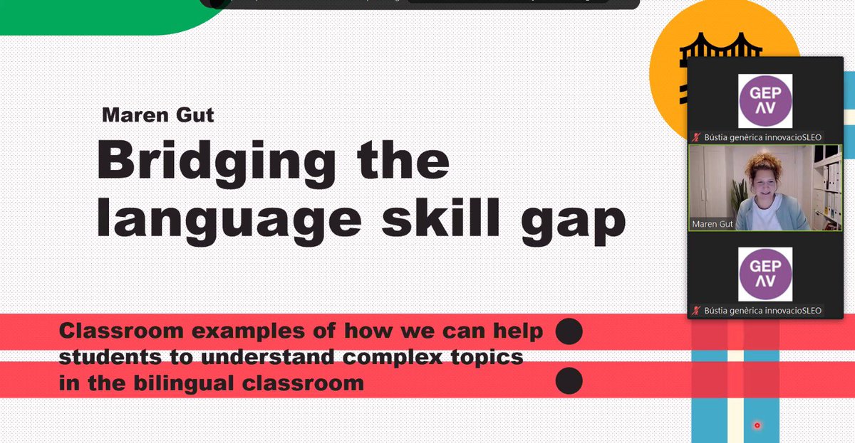 “Bridging the language skill gap” with Maren Gut. Scaffolding strategies at different levels in #CLIL lessons. Classroom examples from the Albertville-Realschule Winnenden. @InnovacioSLEO @fle_sleo #ACLE #geographyCLIL