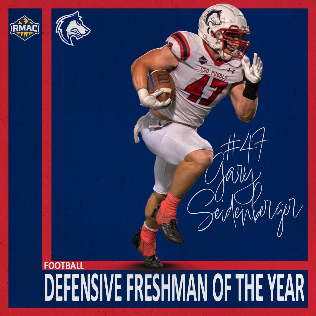 CSU Pueblo's Gary Seidenberger is the RMAC Defensive Freshman of the Year after earning 1⃣1⃣ appearances in his debut season. He stamped 5⃣0⃣ tackles, 3⃣ PBUs, 2⃣ fumble recoveries and 1⃣ INT!

#BackThePack | #EverythingElevated