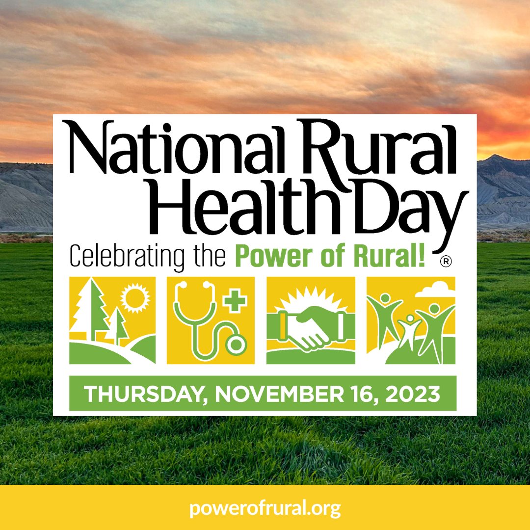 Happy #NationalRuralHealthDay! Today, we celebrate the #PowerOfRural and the spirit of #rural America! Join us in recognizing rural America and the efforts of healthcare providers and stakeholders addressing unique #healthcare challenges. Learn more at powerofrural.org