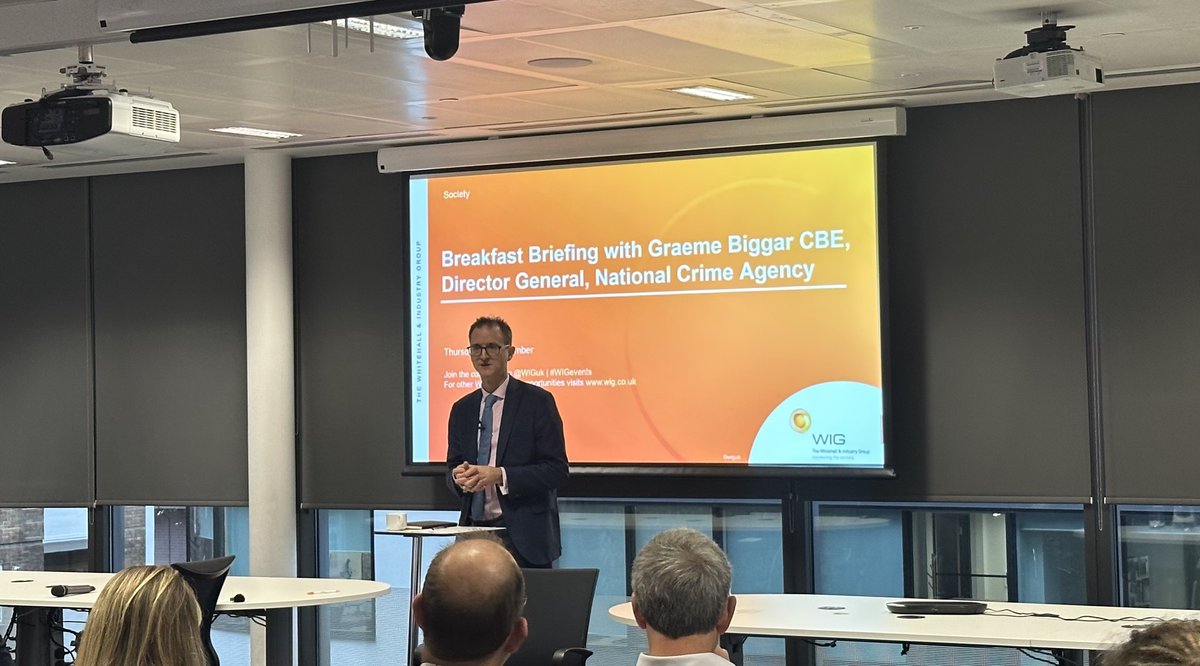 wiguk's tweet photo. During WIG's recent breakfast briefing, Graeme Biggar CBE, Director General, National Crime Agency (NCA) shared insights about his team's priorities, discussed how they work with partners across the sectors, and explored further avenues for collaboration. https://t.co/wO1Ur1gYwc