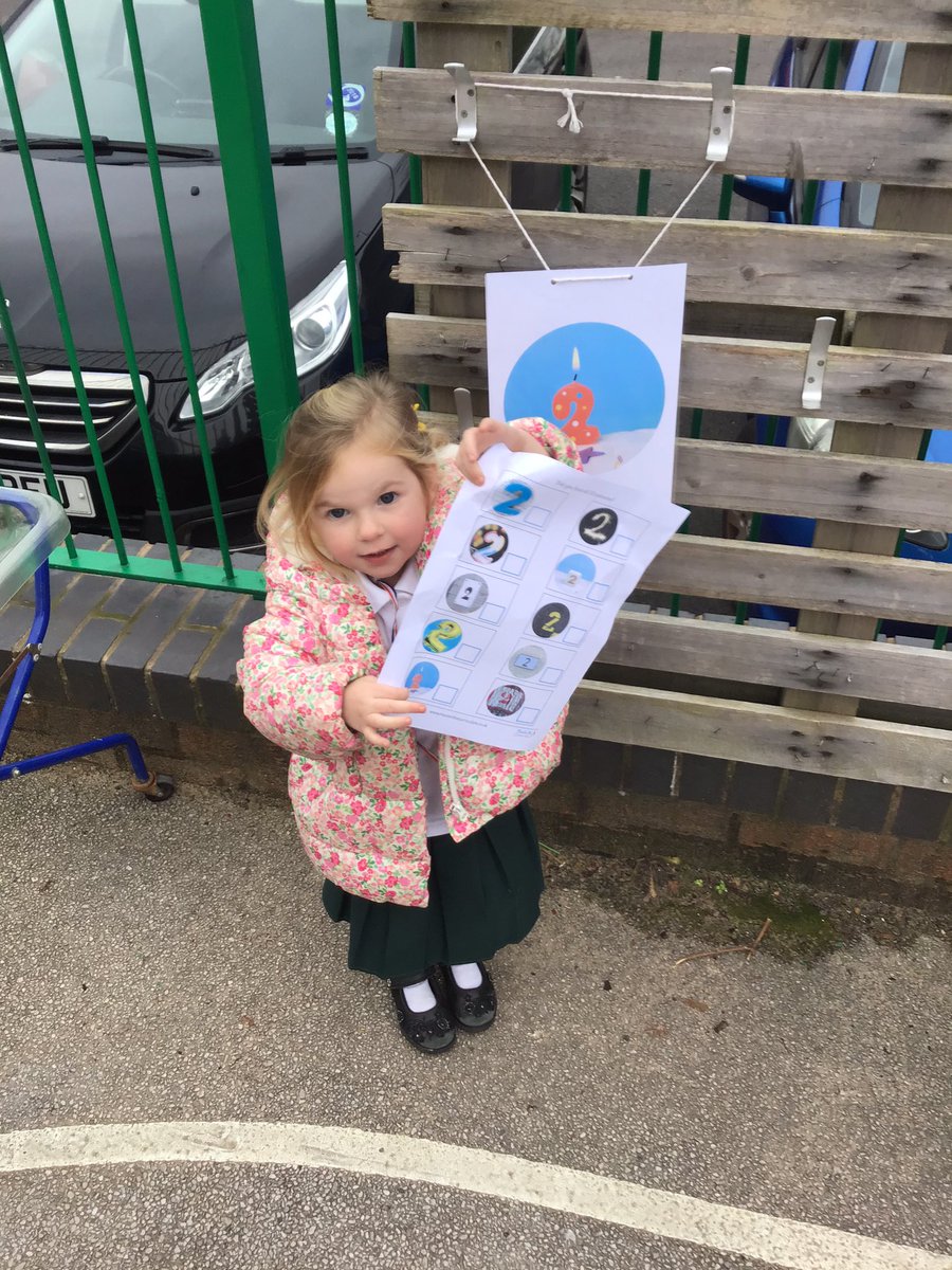 EYFSSJV's tweet photo. We went on a numeral 2 hunt. We were very excited when we found the matching numeral on our sheets! #SJVMaths https://t.co/O9YPvun3XE